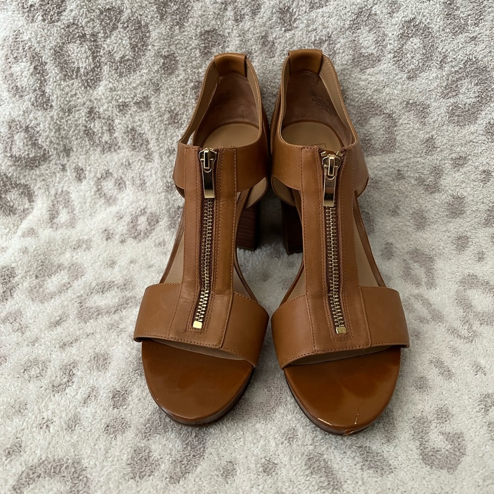 Tan thick heels